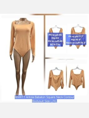 BNWTT Aritzia Babaton Square Neck Contour Bodysuit Size L/XL